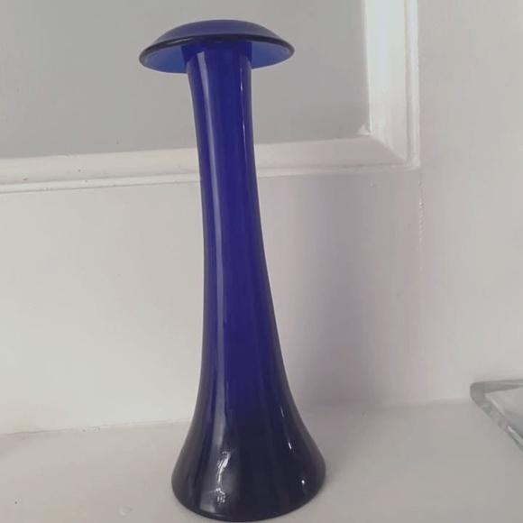 Tiffany Cobalt Blue Candlestick - Picture 1 of 3